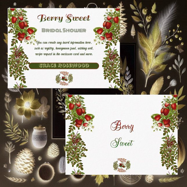 Cute Fall Foliage Autumn Berry Sweet Bridal Shower Enclosure Card (Cute Fall Foliage Autumn Berry Sweet Bridal Shower Enclosure Card)