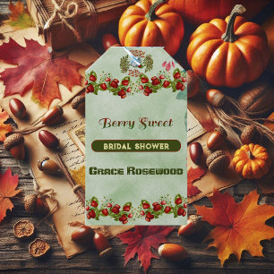 Cute Fall Foliage Autumn Berry Sweet Bridal Shower Gift Tags