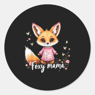 Cute Fall Fox Mum Mum Mothers Day Mama Autumn Classic Round Sticker