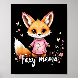 Cute Fall Fox Mum Mum Mothers Day Mama Autumn Poster