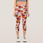 Cute Fall Fox Pumpkin Acorn Maple Leaf Watercolor Capri Leggings<br><div class="desc">This cute and cool pattern is perfect for the fall and autumn season. It features a hand-painted red, black, and white cute fox; brown, chestnut, and burgundy red watercolor leaves; little brown acorns, and orange pumpkins on top of a simple white background. Its artsy, modern, adorable, unique, and original. Stylise...</div>