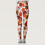 Cute Fall Fox Pumpkin Acorn Maple Leaf Watercolor Leggings<br><div class="desc">This cute and cool pattern is perfect for the fall and autumn season. It features a hand-painted red, black, and white cute fox; brown, chestnut, and burgundy red watercolor leaves; little brown acorns, and orange pumpkins on top of a simple white background. Its artsy, modern, adorable, unique, and original. Stylise...</div>
