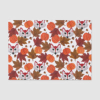 Cute Fall Fox Pumpkin Acorn Maple Leaf Watercolor
