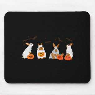 Cute Fall Ghost Bunny Rabbit Halloween Costume Mouse Pad