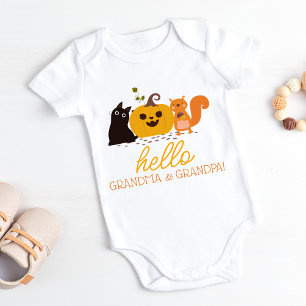 Cute Fall Grandparent Pregnancy Announcement Baby Bodysuit