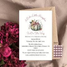 Cute Fall Green & Plum Pumpkin Themed Baby Shower