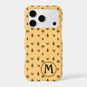 Cute Fall Leaves Acorns Pattern Custom Monogram