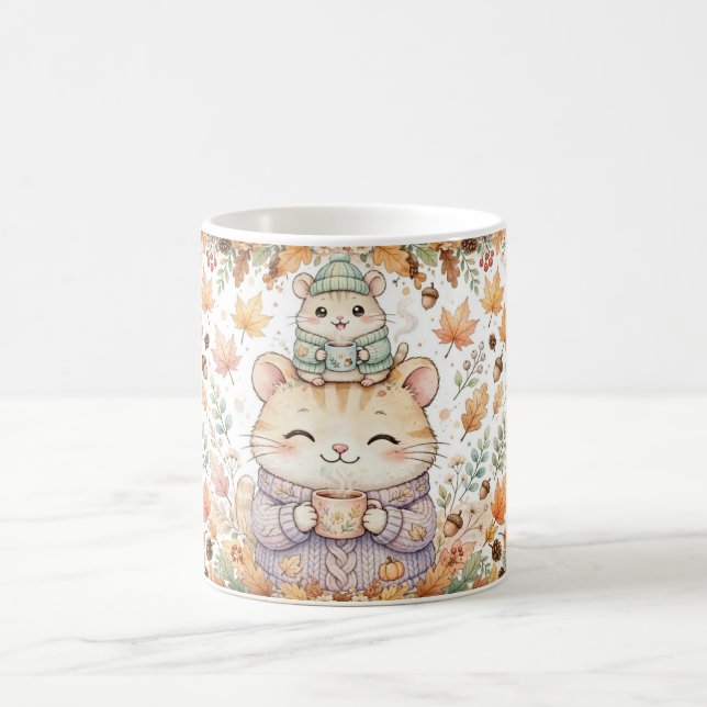 Cute Fall Mice Pumpkin Spice Mug (Center)