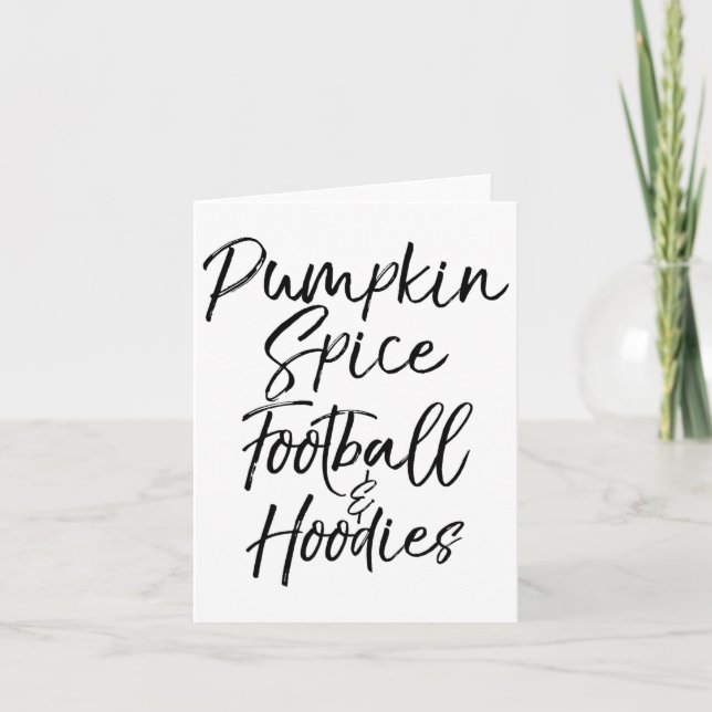 Cute Fall Nights Quote Gift Pumpkin Spice Footbyll Card (Front)