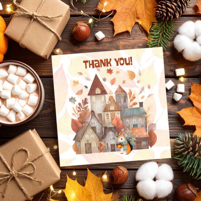 Cute Fall Owl/Squirrel Boy Birthday Invitation (Creator Uploaded)