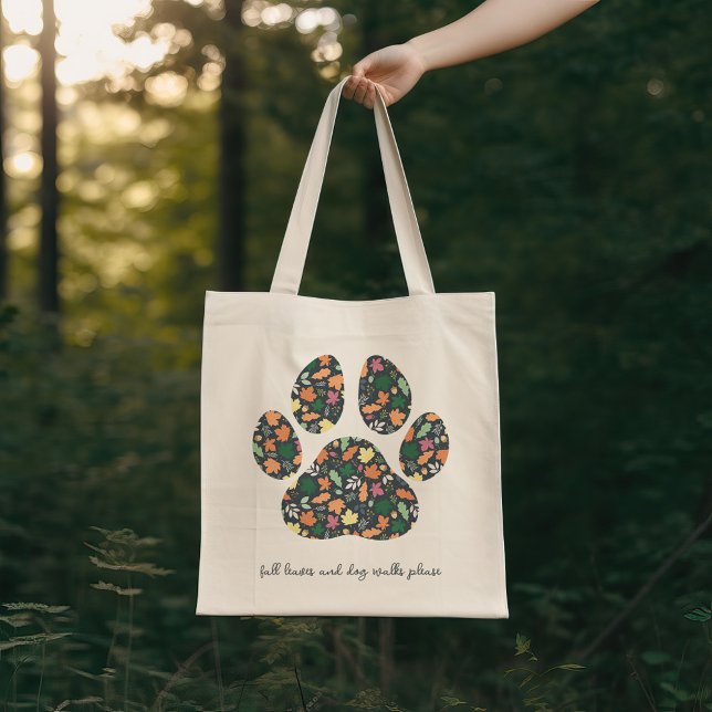 Cute Fall Paw Print Tote Bag For A Dog Lover (Creator Uploaded)