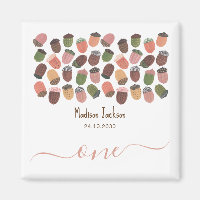 Cute Fall Pink Acorns girl first Birthday Party