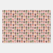 Cute Fall Pink Autumn Acorn Wrapping Paper Sheet (Front 2)