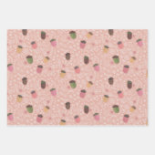 Cute Fall Pink Autumn Acorn Wrapping Paper Sheet (Front)