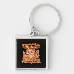 Cute Fall Pumpkin Pup Spice Of Life Key Ring
