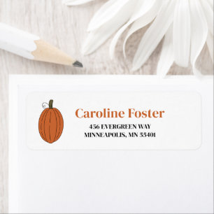 Cute Fall Pumpkin Return Address Label