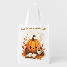 Cute Fall Pumpkin Shopping Bag