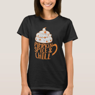 Cute Fall Pumpkin Spice And Chill Latte Mug Hallow T-Shirt