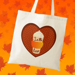 Cute Fall Pumpkin Spice Latte Love White Tote Bag