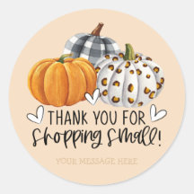 Cute Fall Pumpkins Thank You Shop Small Business