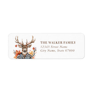 Cute Fall Reindeer Return Address Labels