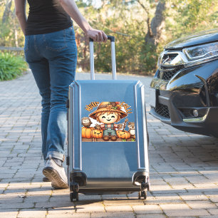 Cute Fall Scarecrow with Pumpkins Oversized T-Shir