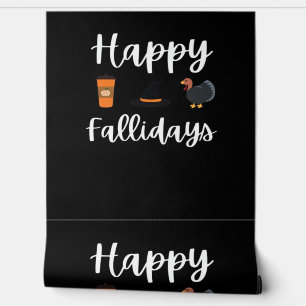 Cute Fall season fan Happy Fallidays Thanksgiving  Wallpaper