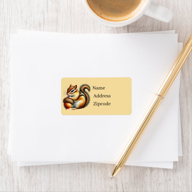 Cute Fall Seasonal chipmunk lovers  Label (Insitu)