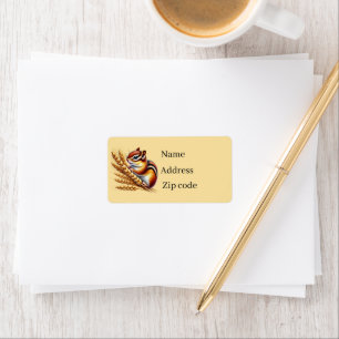Cute Fall Seasonal chipmunk lovers Label