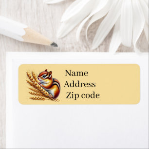 Cute Fall Seasonal chipmunk lovers Return Address Label