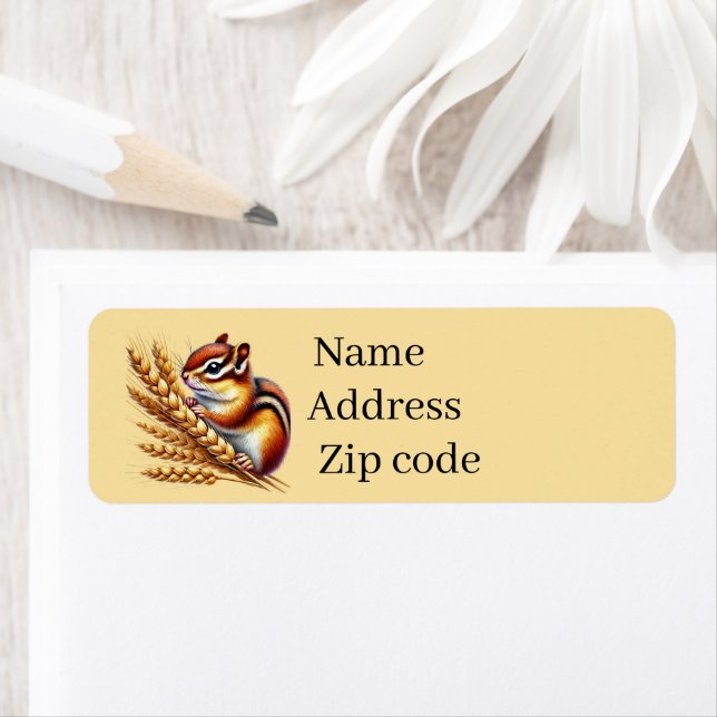 Cute Fall Seasonal chipmunk lovers  Return Address Label (Insitu)