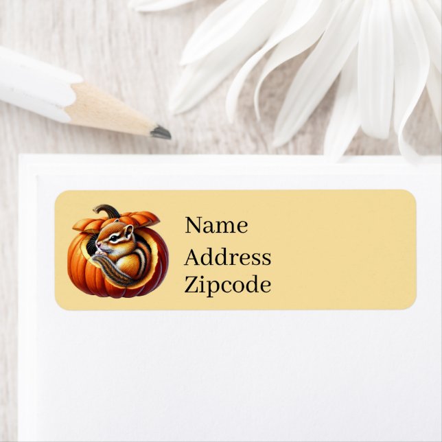 Cute Fall Seasonal chipmunk  Return Address Label (Insitu)