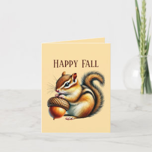 Cute Fall Seasonal customisable chipmunk Card