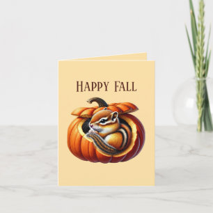 Cute Fall Seasonal customisable chipmunk  Card