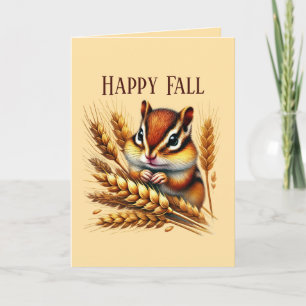 Cute Fall Seasonal customisable chipmunk Card