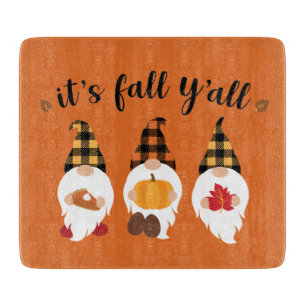 cute Fall Seasonal gnomes Cutting Board