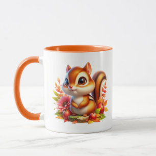 Cute Fall Seasonal squirrel add monogram Mug