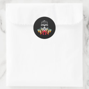 Cute Fall Spider with Dewdrop Hat Classic Round Sticker