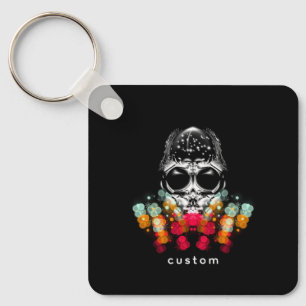 Cute Fall Spider with Dewdrop Hat Key Ring