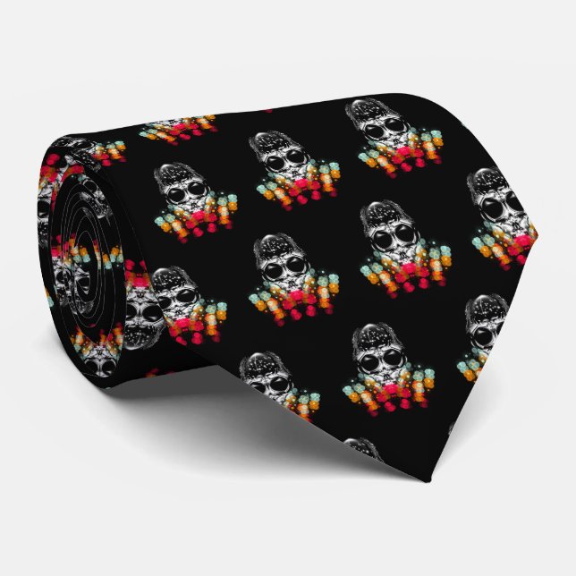Cute Fall Spider with Dewdrop Hat Pattern Tie (Rolled)
