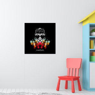 Cute Fall Spider with Dewdrop Hat Poster