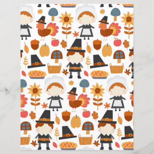 Cute Fall Thankful Scrapbook Paper