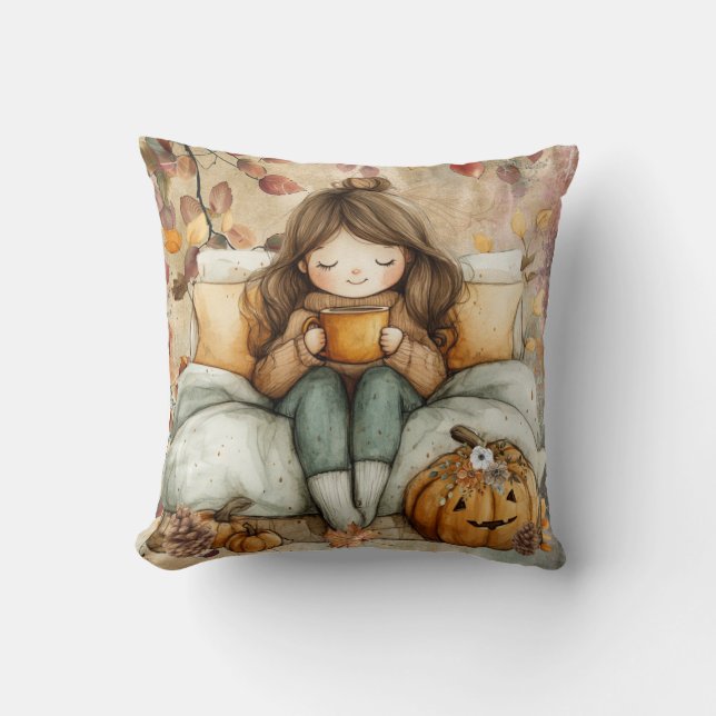 Cute Fall Throw Pillow (Front)