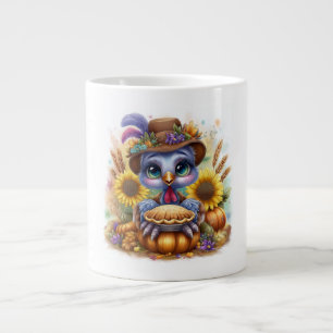 Cute Fall Turkey Large Coffee Mug