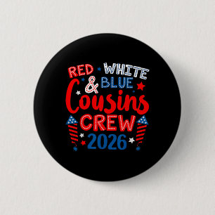 Cute Family 4th Of July Red White And Blue Cousins 6 Cm Round Badge