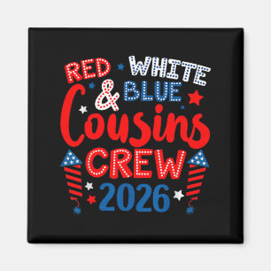 Cute Family 4th Of July Red White And Blue Cousins Magnet