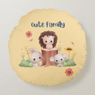 Cute Family Animal Throw Pillow
