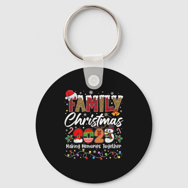 Cute Family Christmas 2025 Matching Outfit Xmas Sq Key Ring (Front)