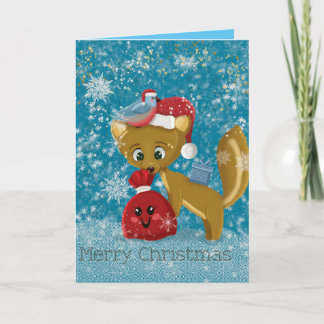 Cute family Christmas animals greeting cards