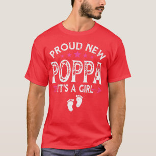 Cute Family Gender Reveal Proud New Poppa It's A G T-Shirt